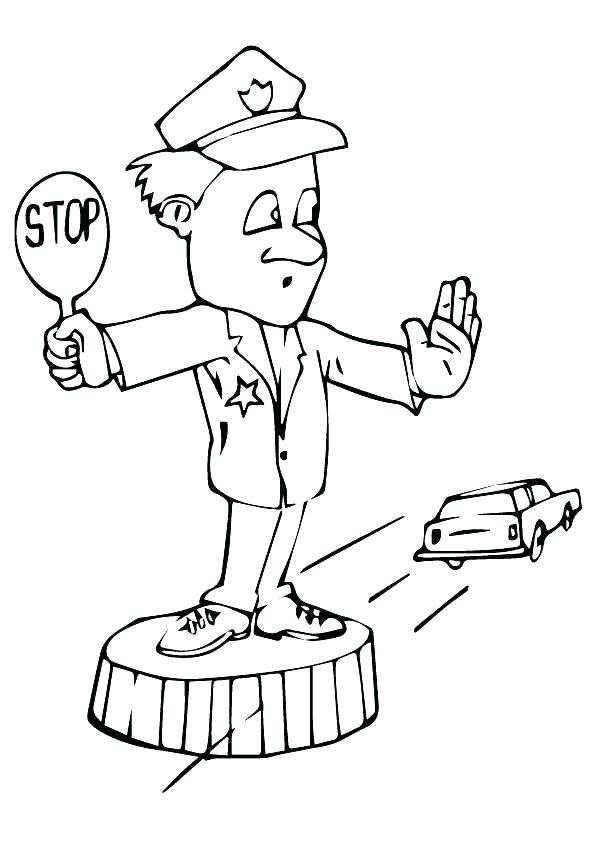 595x842 Uniform Coloring Pages Policeman Coloring Page Policeman Coloring