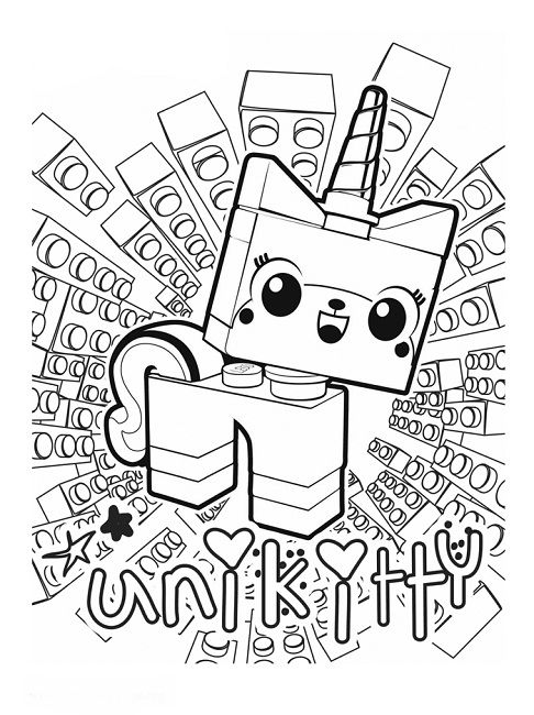 Unikitty Lego Coloring Pages Movie 486x650 Unikitty Lego Coloring Pages Movie