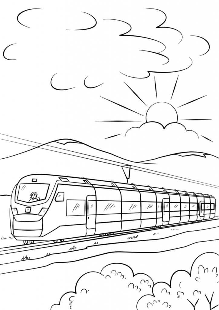 Intercity High Speed Train Coloring Page Download 724x1024 Intercity High Speed Train Coloring Page Download