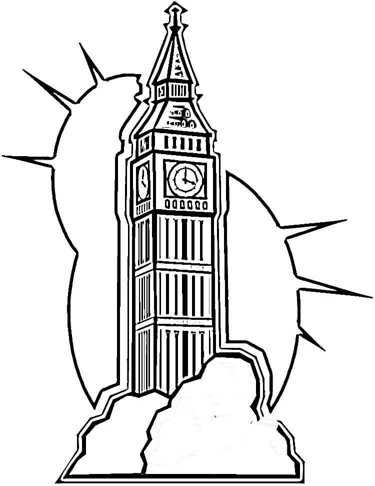 Big Ben In London United Kingdom Coloring Page 750x971 Big Ben In London United Kingdom Coloring Page