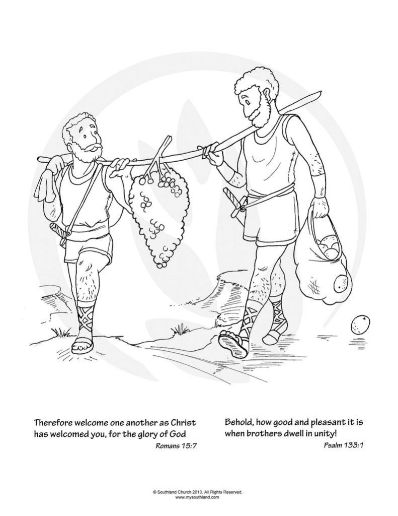 Joshua And Caleb Coloring Pages 791x1024 Joshua And Caleb Coloring Pages