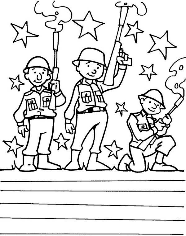 600x758 Soldiers Coloring Page Free Download