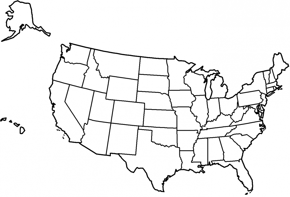 United States Map Coloring Page Image Of Usa Map 940x639 United States Map Coloring Page Image Of Usa Map