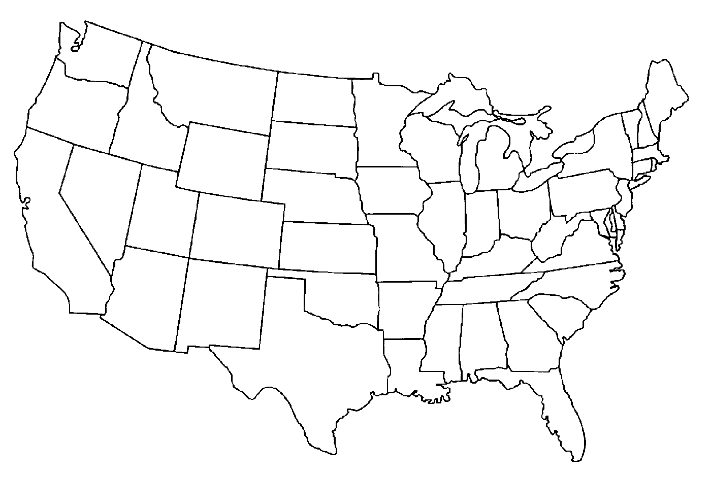 1400x940 Us Map Coloring Page