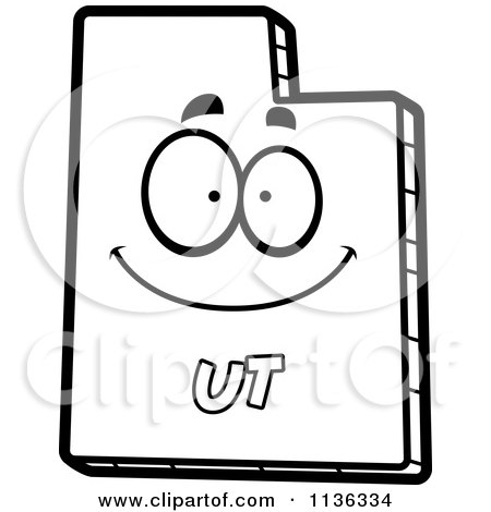 Cartoon Clipart Of An Outlined Happy Utah State Character 450x470 Cartoon Clipart Of An Outlined Happy Utah State Character