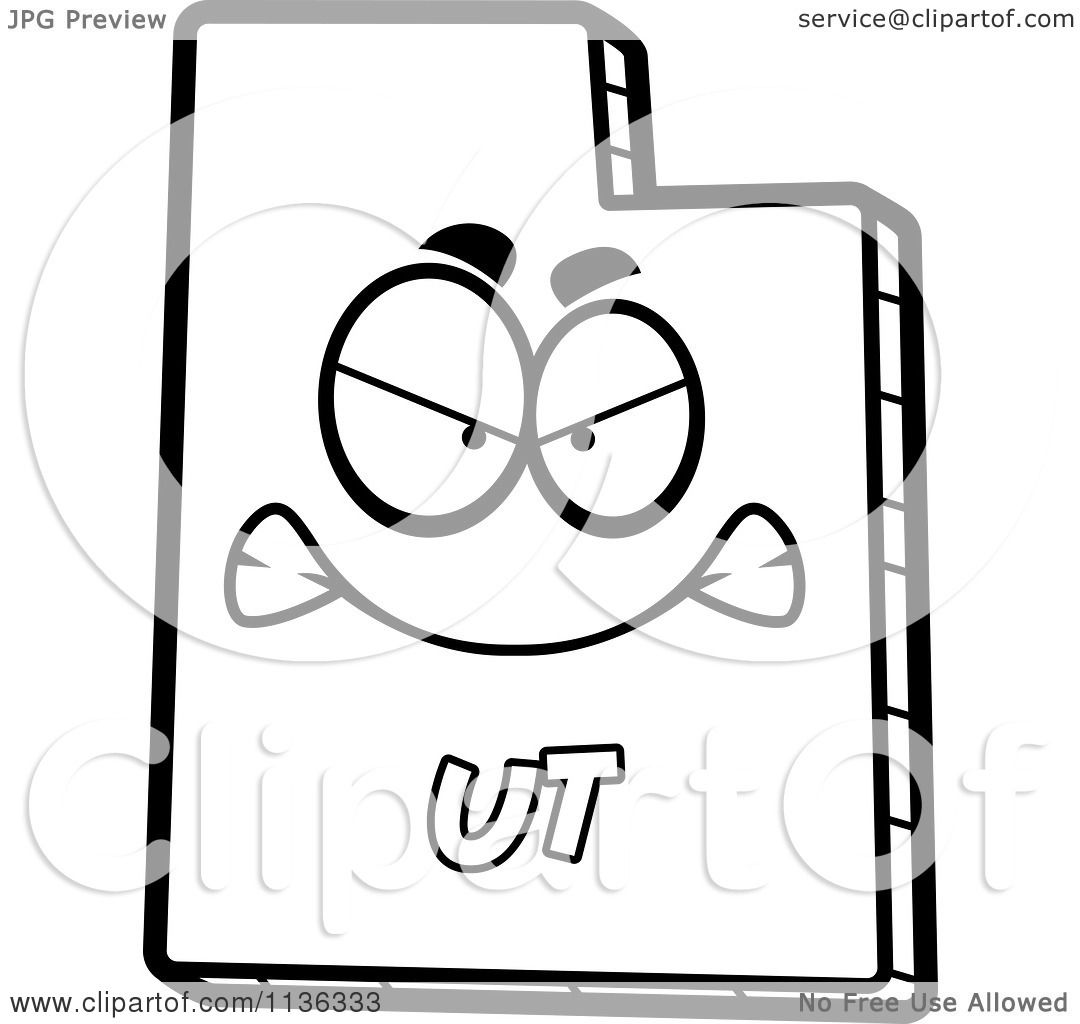 Cartoon Clipart Of An Outlined Mad Utah State Character 1080x1024 Cartoon Clipart Of An Outlined Mad Utah State Character