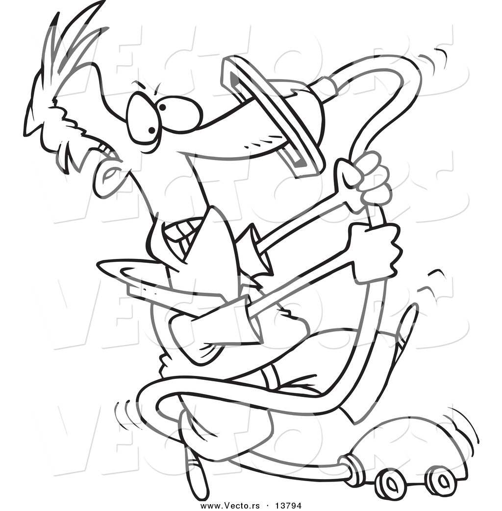 Vector Of A Cartoon Man With His Nose Stuck In A Vacuum Cleaner 1024x1044 Vector Of A Cartoon Man With His Nose Stuck In A Vacuum Cleaner