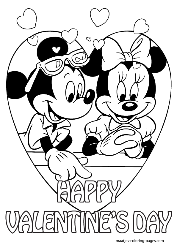 595x842 Mickey Mouse Valentine Coloring Pages