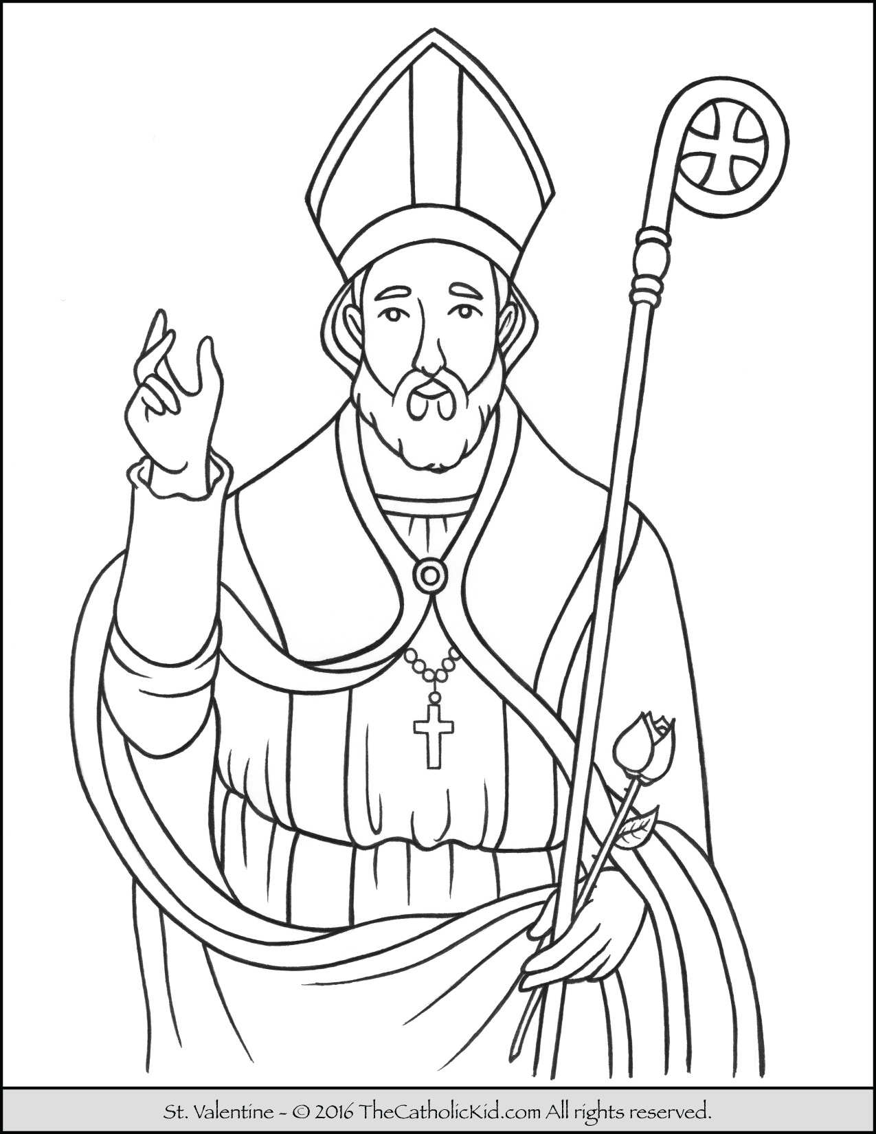 1275x1650 Saint Valentine Coloring Page