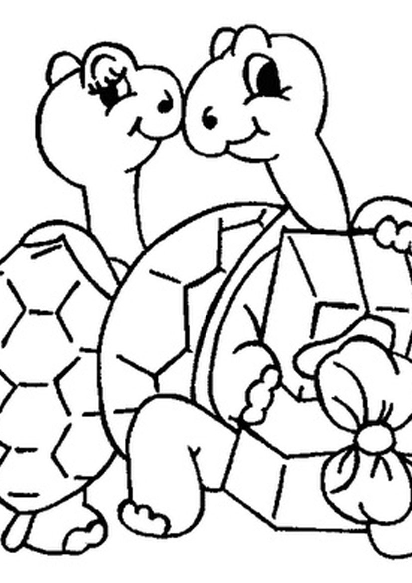 826x1169 Romantic Tortoise Couple Coloring Pages Coloring Pages
