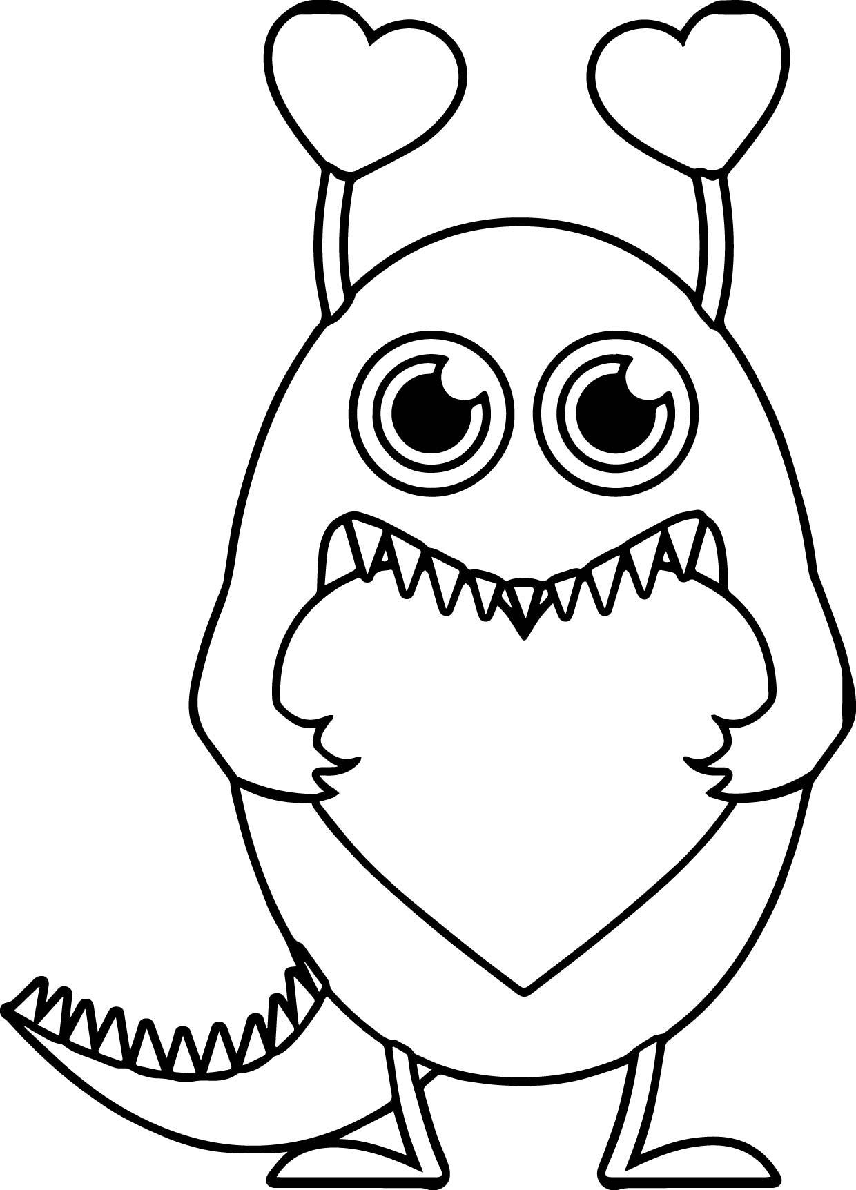 1240x1724 Stunning Monster Valentine Heart Coloring Page Wecoloringpage