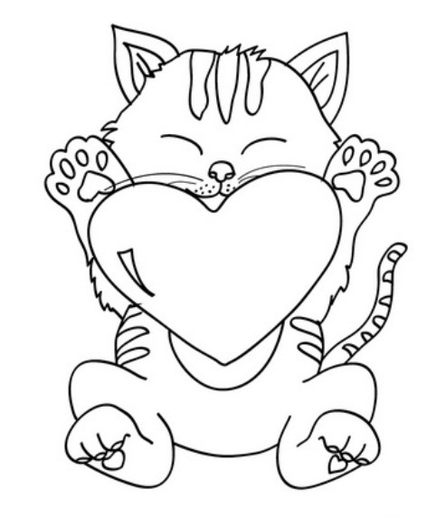 493x572 Best Photos Of Valentine Animal Coloring Pages