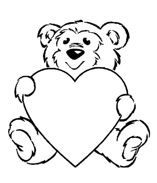 529x614 Valentine's Day Bear Coloring Page Amp Coloring Book