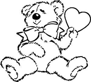 300x270 Valentine Bear Coloring Page Clipart