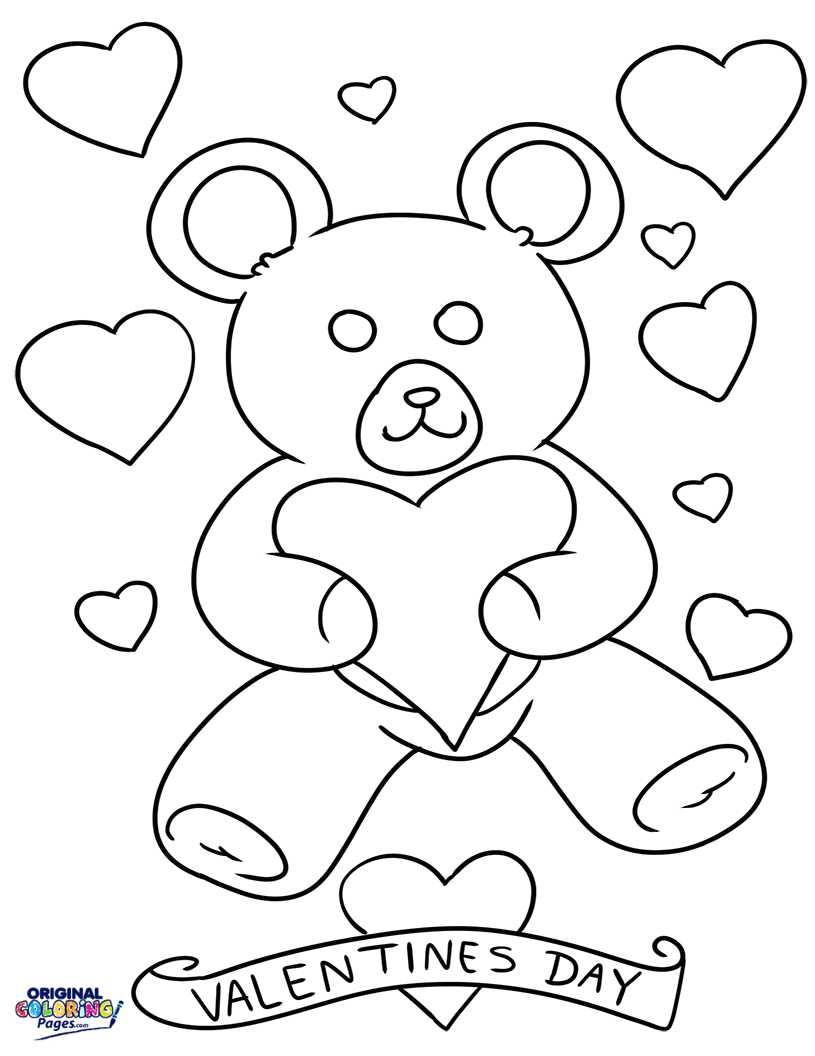 Valentine Bear Coloring Pages at GetColorings.com | Free printable ...