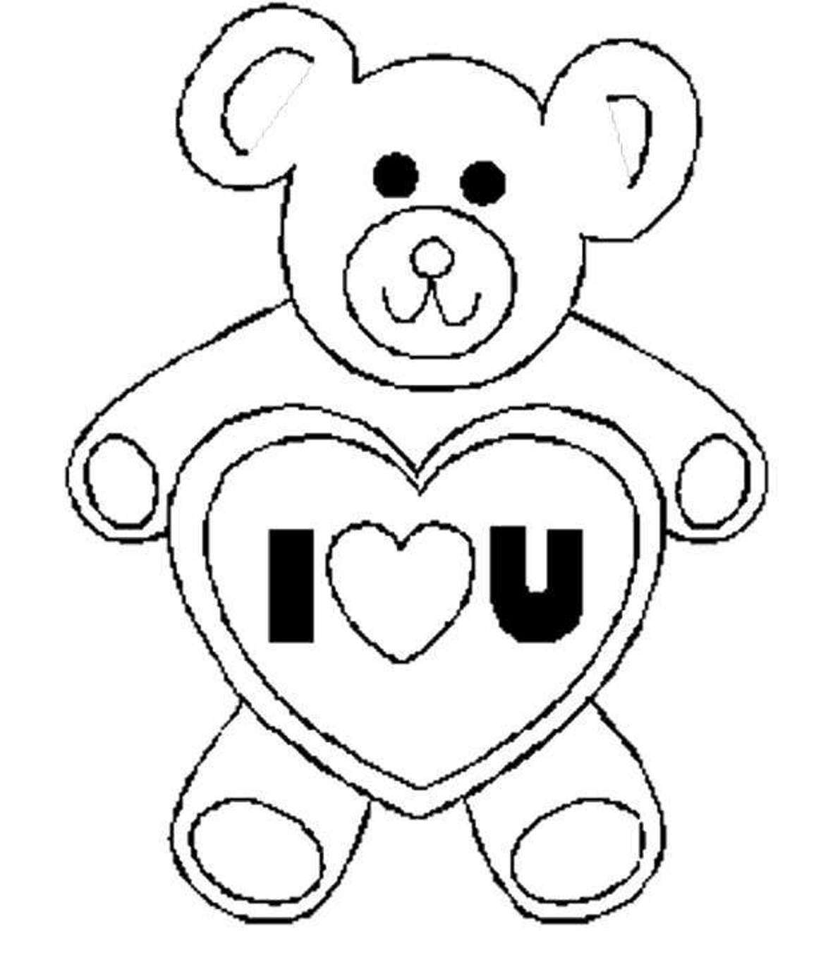 1191x1361 Valentines Day Coloring Pages Bear I Love U Valentine Coloring