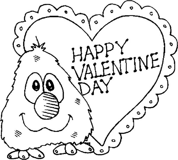 Little Elmo Say Happy Valentine's Day Folks Coloring Page 600x539 Little Elmo Say Happy Valentine's Day Folks Coloring Page