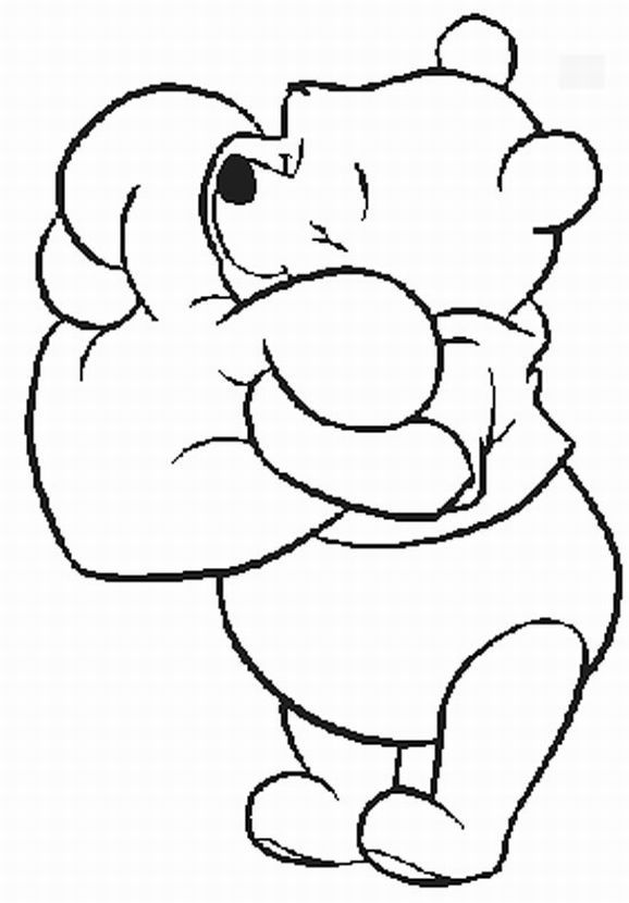 578x830 Pooh Valentine Coloring Pages