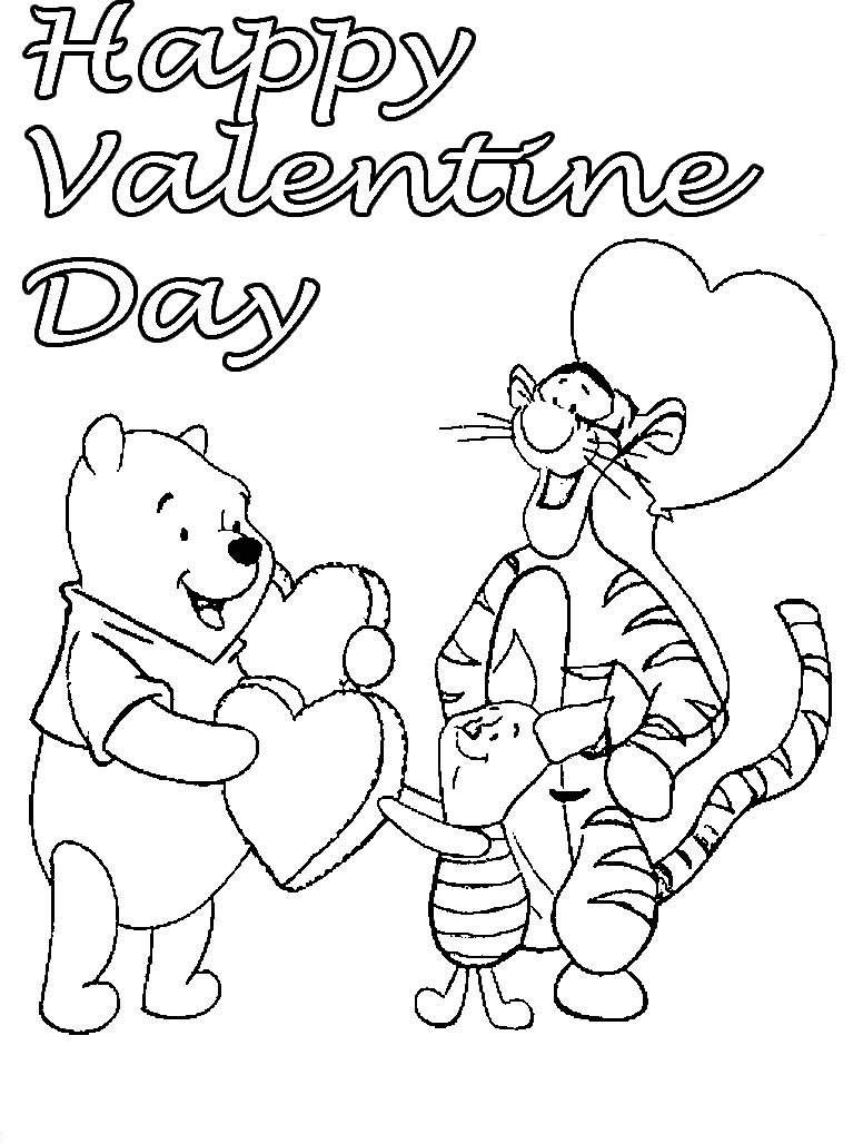 776x1028 Winnie The Pooh Valentine Coloring Pages Disney Valentines Day