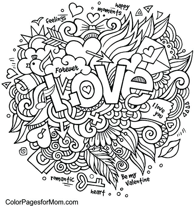 Be My Valentine Coloring Pages Doodles Page Sheets For Adults 640x681 Be My Valentine Coloring Pages Doodles Page Sheets For Adults