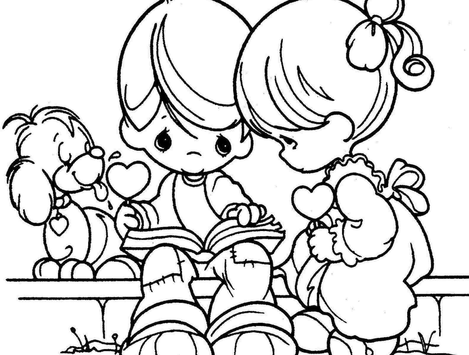 1585x1200 Good Valentine Day Coloring Pages In Picture Cupid Free Printable