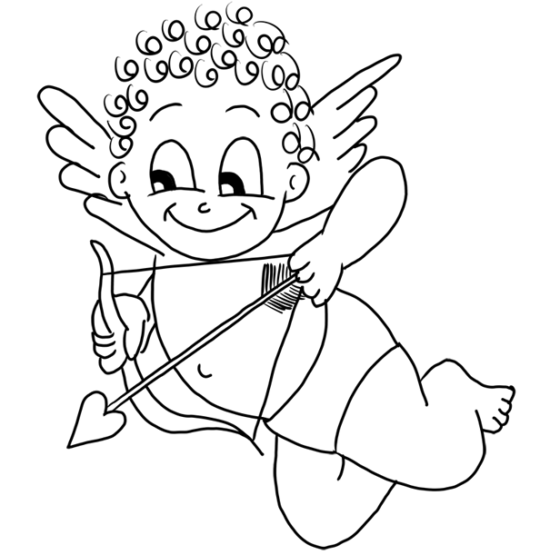 Cupid Coloring Page Amp Coloring Book 594x611 Cupid Coloring Page Amp Coloring Book