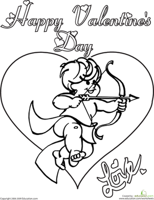 Valentine Cupid Worksheet 301x390 Valentine Cupid Worksheet