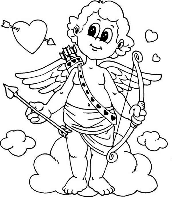 Valentine Cupid Coloring Pages Cute Little Cupid Is Prepared 600x687 Valentine Cupid Coloring Pages Cute Little Cupid Is Prepared