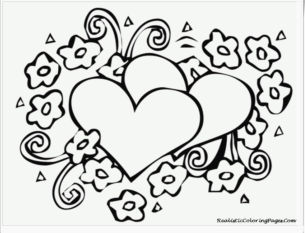 Coloring Roses Pictures Free Printable Heart Pages For Girls Kids 1047x800 Coloring Roses Pictures Free Printable Heart Pages For Girls Kids