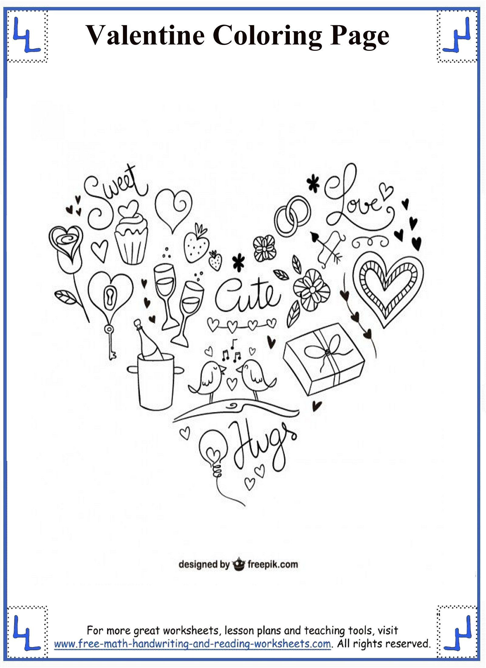 1600x2200 Valentines Day Coloring Pages Heart And Valentine S Objects