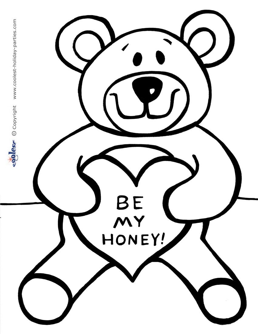 Printable Loveable Teddy Bear Valentines Coloring Pages 850x1100 Printable Loveable Teddy Bear Valentines Coloring Pages