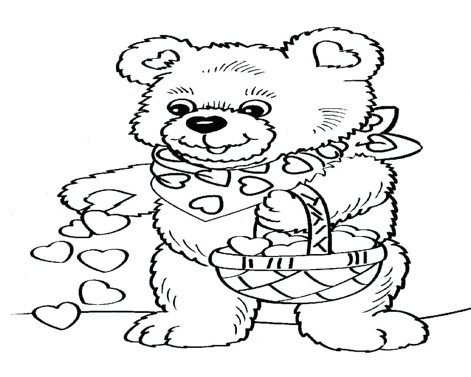 Valentine Teddy Bear Coloring Pages at GetColorings.com | Free ...