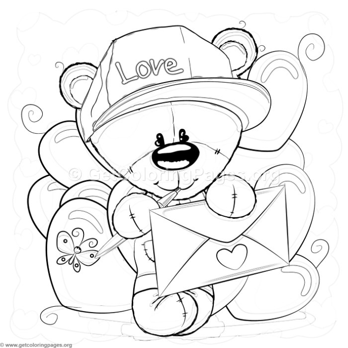Valentine Teddy Bear Coloring Pages 700x700 Valentine Teddy Bear Coloring Pages