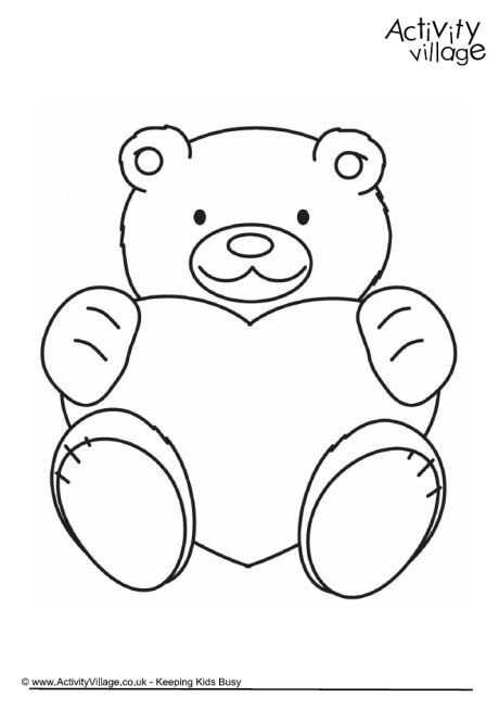 Valentine Teddy Colouring Page Valentine's Day For Kids 460x654 Valentine Teddy Colouring Page Valentine's Day For Kids