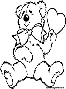 Valentines Day Cute Teddy Bear Coloring Page For Girls 251x338 Valentines Day Cute Teddy Bear Coloring Page For Girls