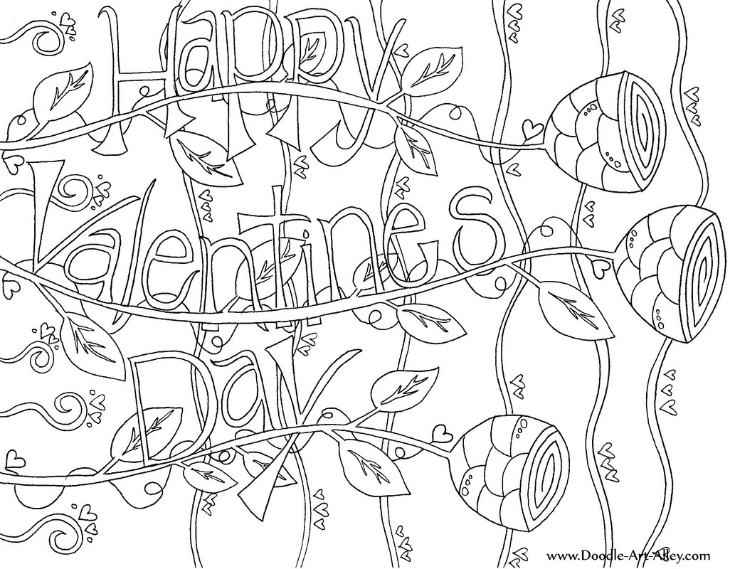 Valentines Day Coloring Pages Doodle Art Alley Happy Valentines 1033x800 Valentines Day Coloring Pages Doodle Art Alley Happy Valentines