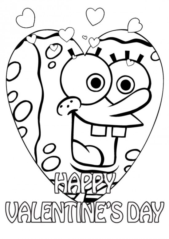 550x778 Best Spongebob Valentines Day Coloring Pages Free 1135 Printable