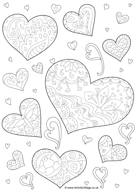 Valentine's Day Colouring Pages 460x650 Valentine's Day Colouring Pages