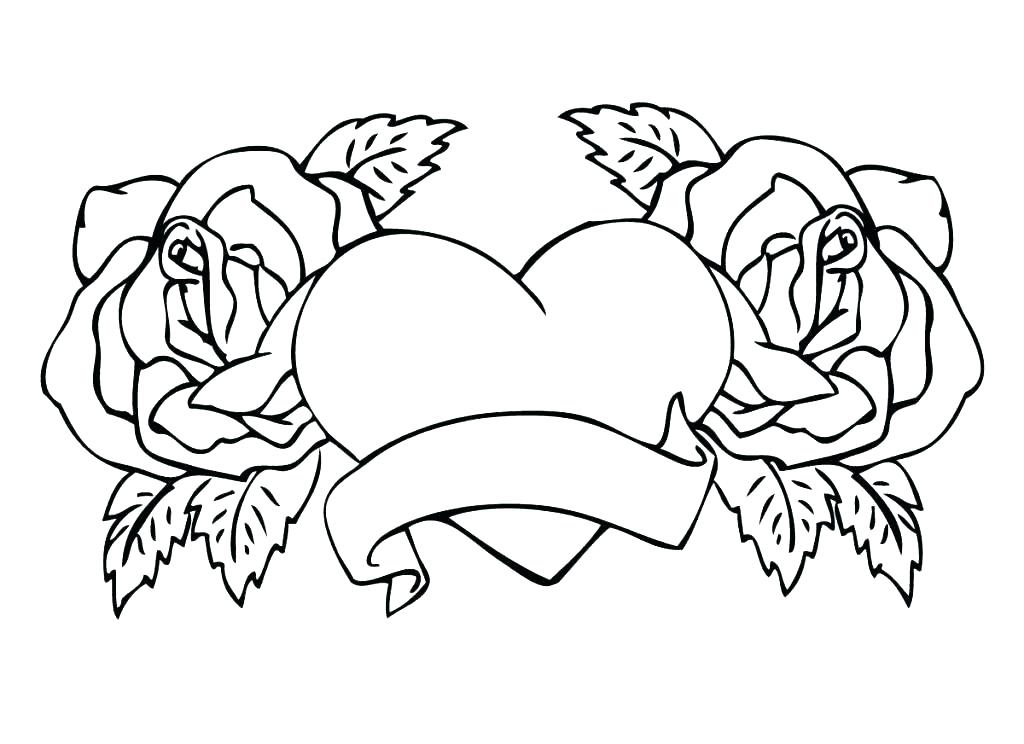 Valentine Heart Coloring Pages Also Coloring Pages Hearts Roses 1024x744 Valentine Heart Coloring Pages Also Coloring Pages Hearts Roses