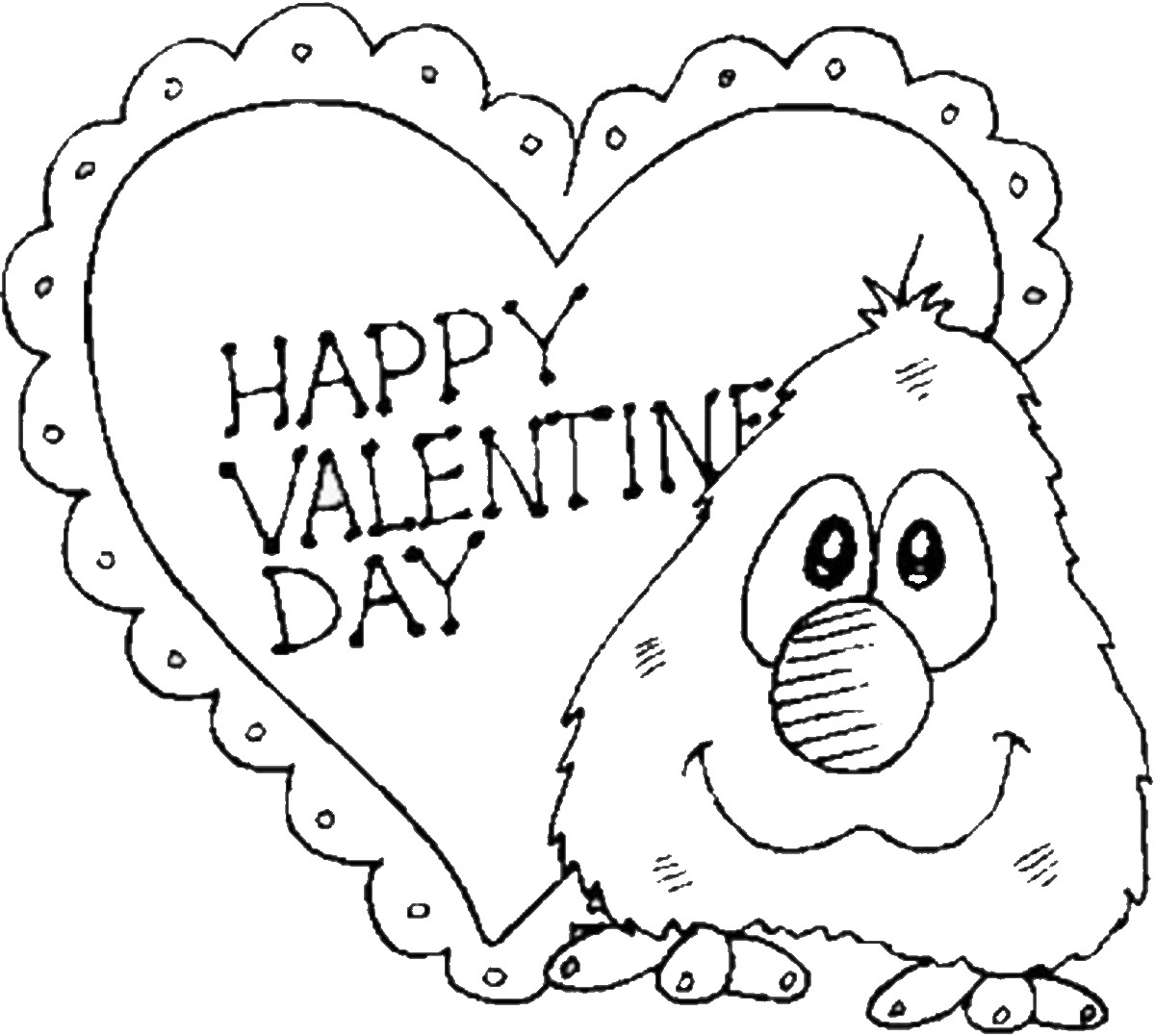 Valentine's Day Coloring Pages 1200x1077 Valentine's Day Coloring Pages