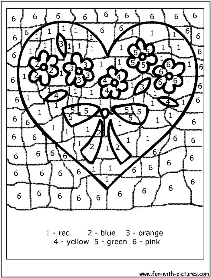 736x966 Valentines Day Color By Number Free Printable Valentine Coloring