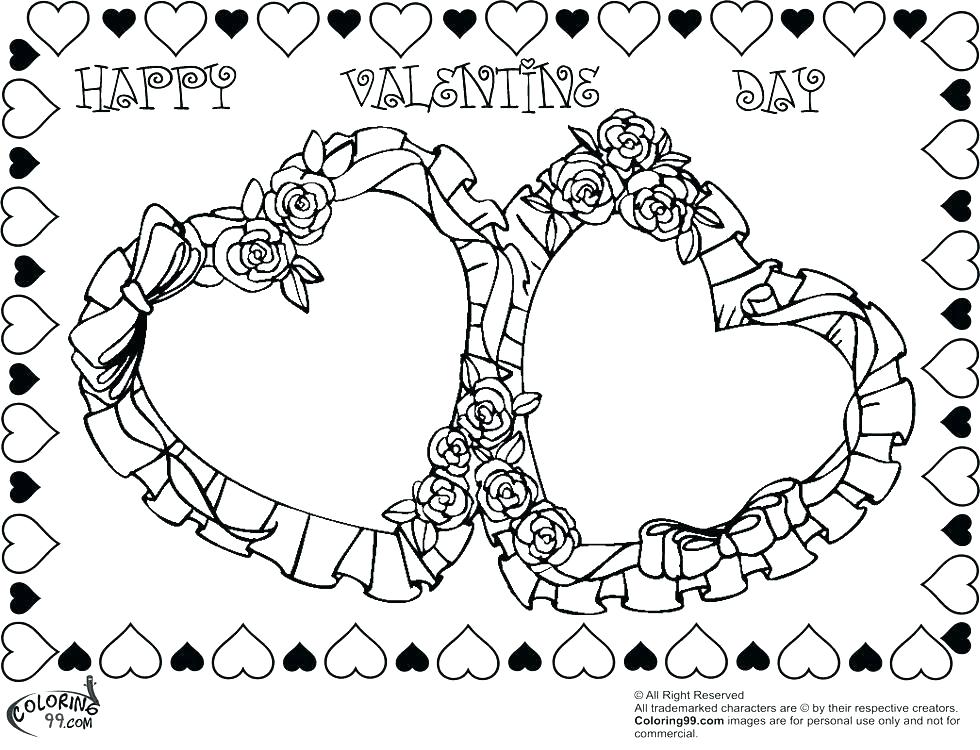 980x750 Happy Valentines Day Hearts Coloring Pages Roses And Hearts
