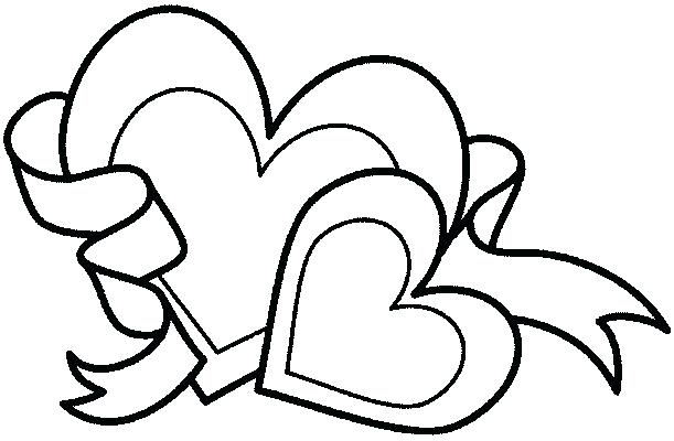 611x400 Coloring Pages With Hearts Roses And Hearts Coloring Pages