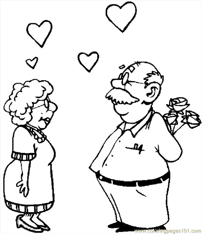 650x753 Giving Roses 2 Coloring Page