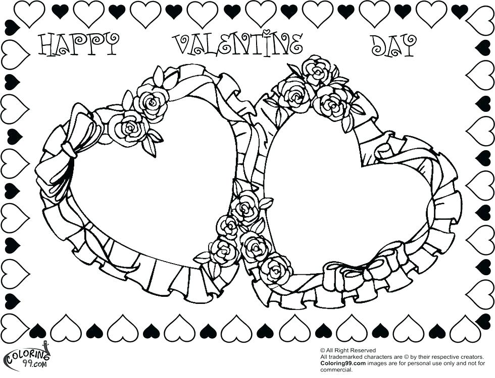 980x750 Roses And Hearts Coloring Pages Valentine Heart Coloring Pages