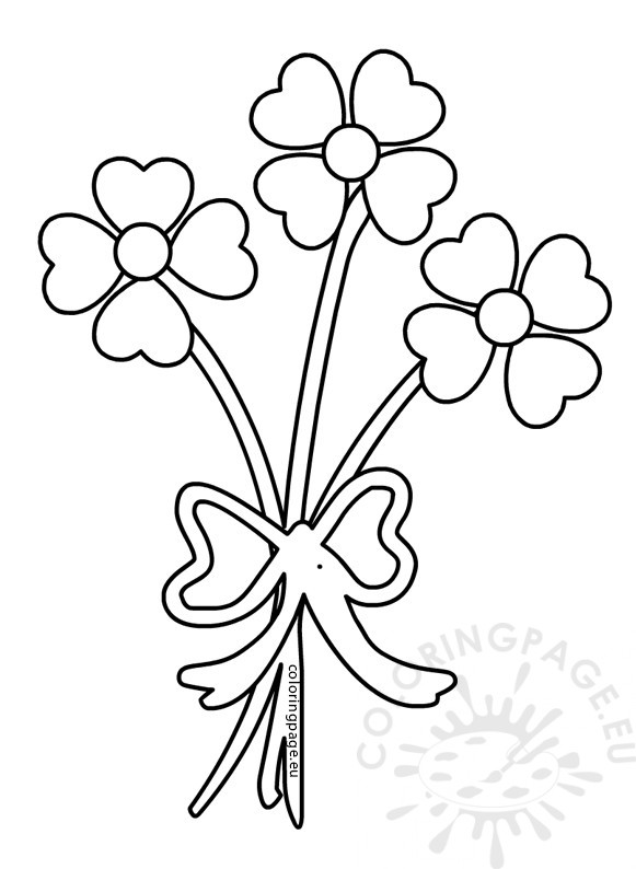 581x794 Valentine's Day Coloring Page Hearts Flower Bouquet Coloring Page