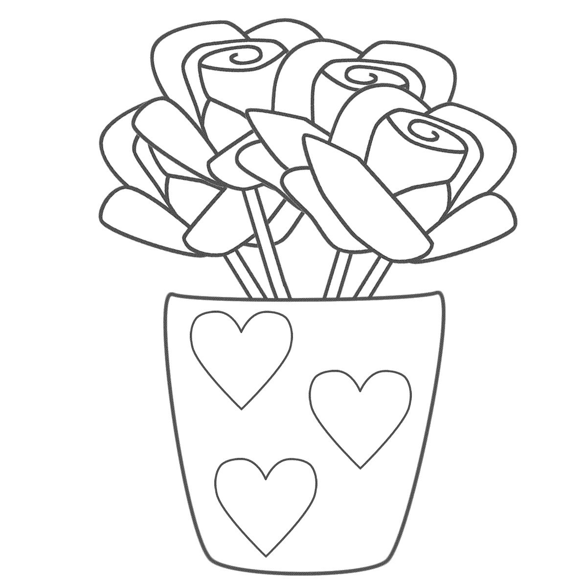 1200x1200 Valentine Rose Coloring Pages