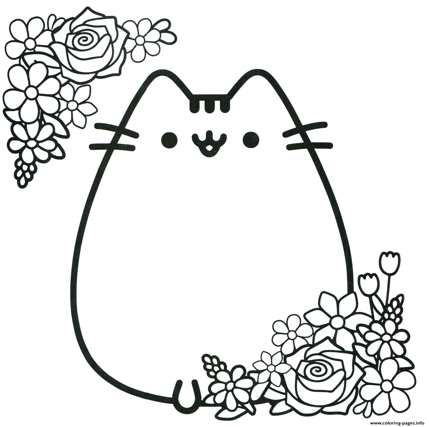 1430x1424 Coloring Pages Pusheen Fresh Pusheen Valentines Days Flowers