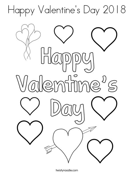Happy Valentine's Day 2018 Coloring Page 468x605 Happy Valentine's Day 2018 Coloring Page