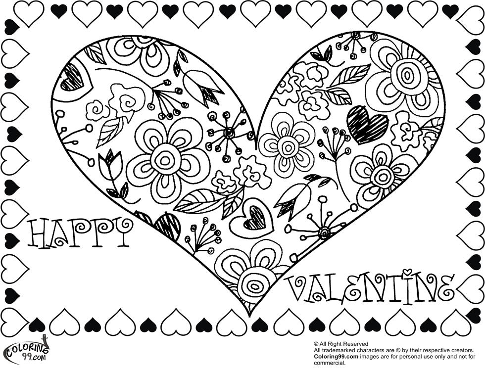Valentine Heart Coloring Pages Minister Coloring 980x750 Valentine Heart Coloring Pages Minister Coloring